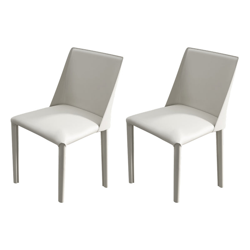 Hedendaagse vaste achterste dinerenstoelen Lederen eetkamerstoelen voor keuken (set van 2)