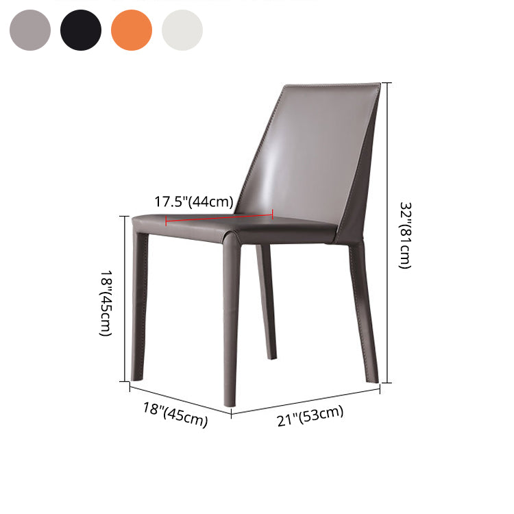 Hedendaagse vaste achterste dinerenstoelen Lederen eetkamerstoelen voor keuken (set van 2)