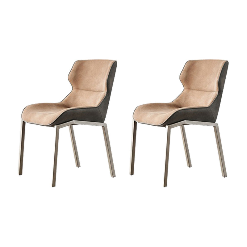 Sillas de comedor de cuero con sillón Wingback Parsons de estilo contemporáneo para uso doméstico