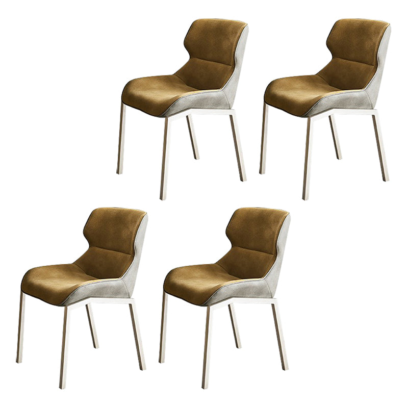 Sillas de comedor de cuero con sillón Wingback Parsons de estilo contemporáneo para uso doméstico