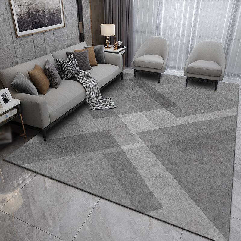 Modern Geometry Pattern Carpet Polyester Indoor Rug Non-Slip Backing Area Carpet for Home Decoration