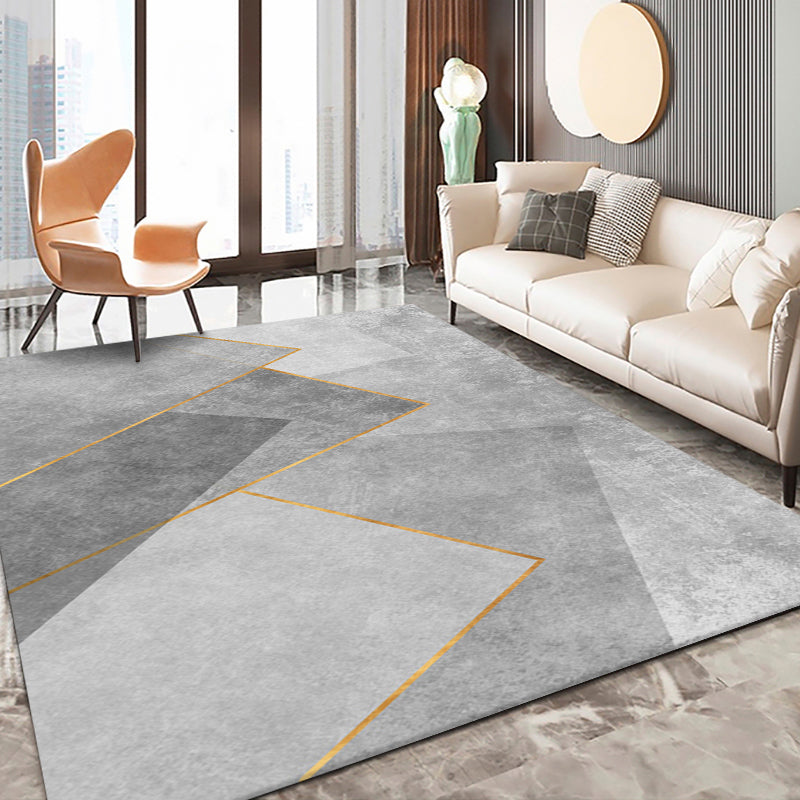 Modern Geometry Pattern Carpet Polyester Indoor Rug Non-Slip Backing Area Carpet for Home Decoration