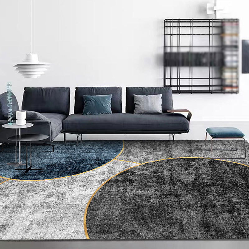 Modern Geometry Pattern Carpet Polyester Indoor Rug Non-Slip Backing Area Carpet for Home Decoration
