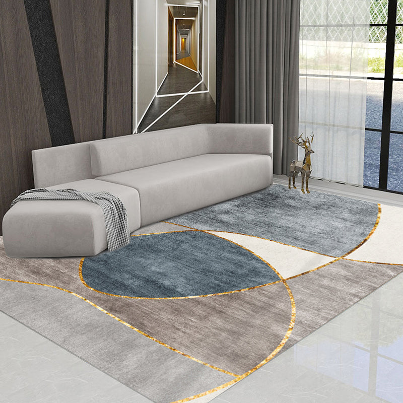 Minimalist Graphic Print Rug Polyester Indoor Rug Stain Resistant Area Carpet for Home Decoration
