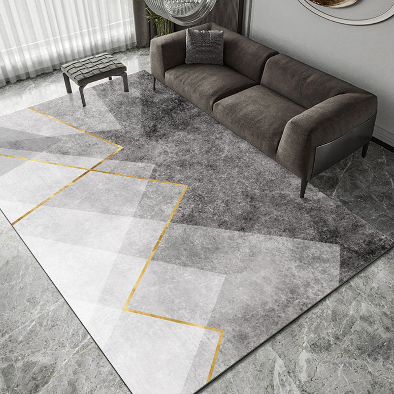 Minimalist Graphic Print Rug Polyester Indoor Rug Stain Resistant Area Carpet for Home Decoration