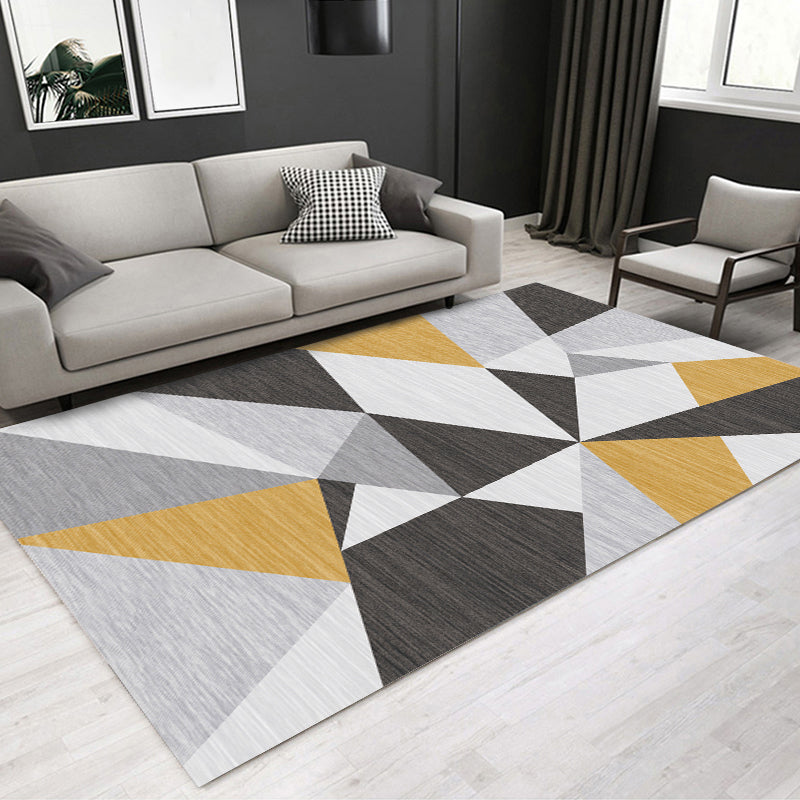 Minimalist Graphic Print Rug Polyester Indoor Rug Stain Resistant Area Carpet for Home Decoration