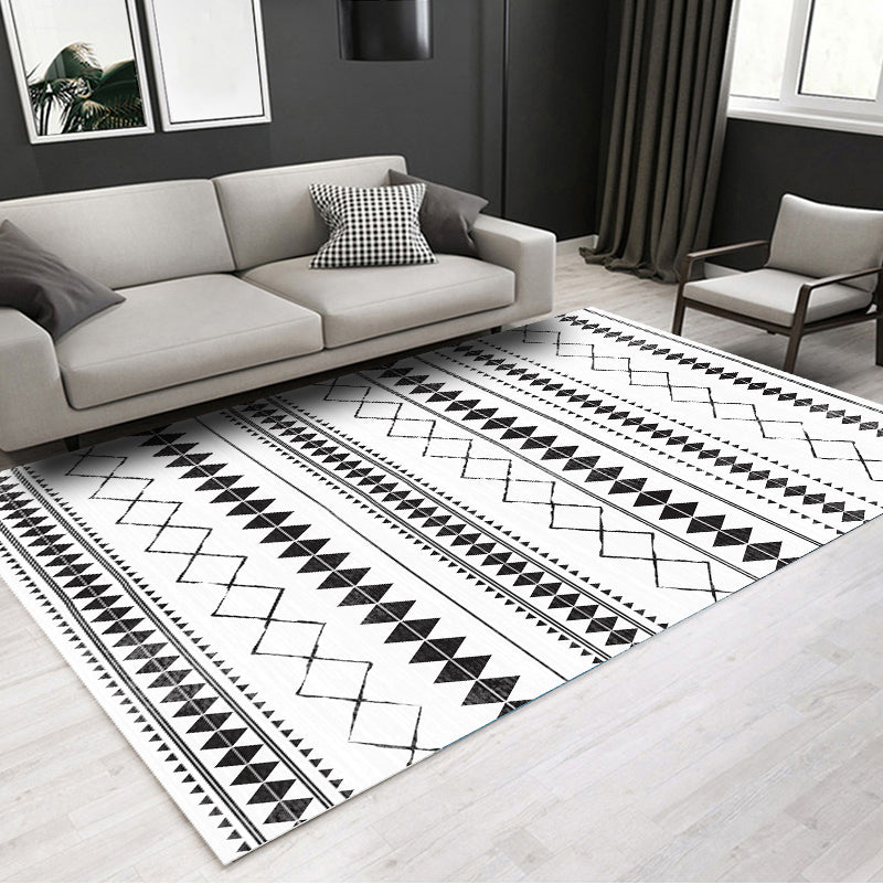 Minimalist Graphic Print Rug Polyester Indoor Rug Stain Resistant Area Carpet for Home Decoration