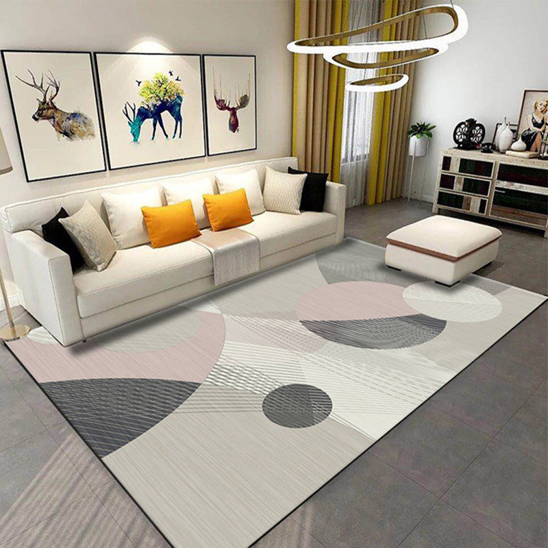 Creative Geometry Print Area Rug Polyester Indoor Carpet Pet Friendly Rug for Home Decoration