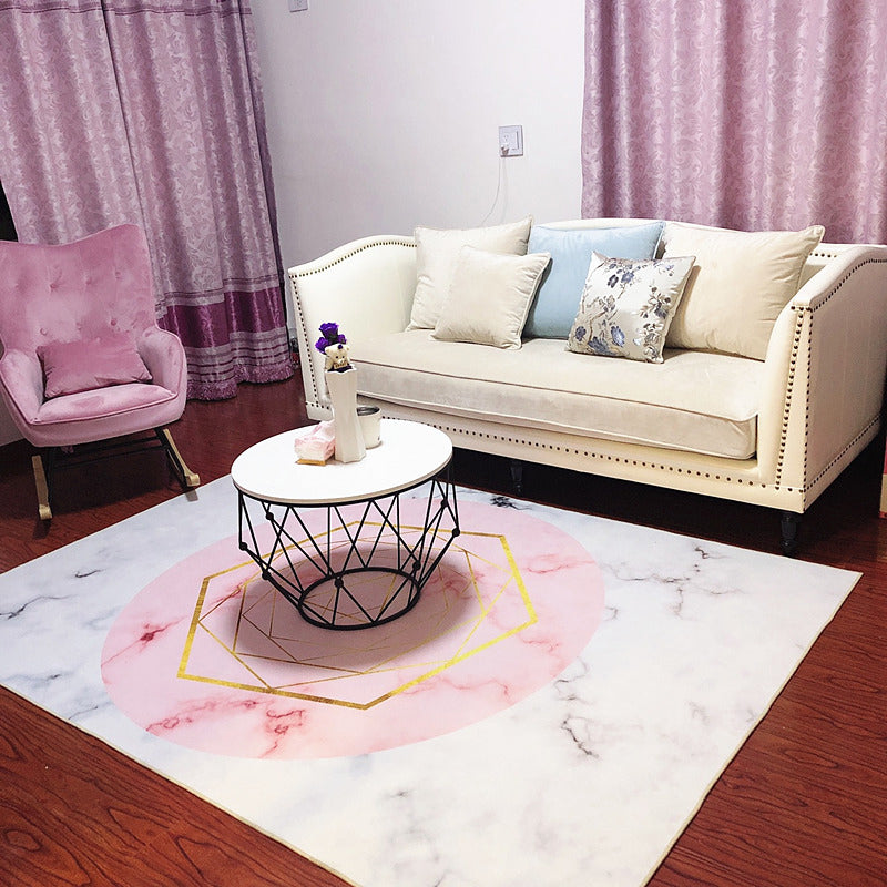 Alfombra de diamantes de poliéster de color interior de color rosa claro para sala de estar para sala de estar