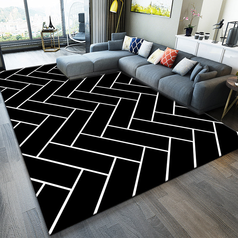 Simplicidad Área de impresión Rectángulo Alfombra alfombra alfombra de poliéster sin deslizamiento alfombra interior para sala de estar