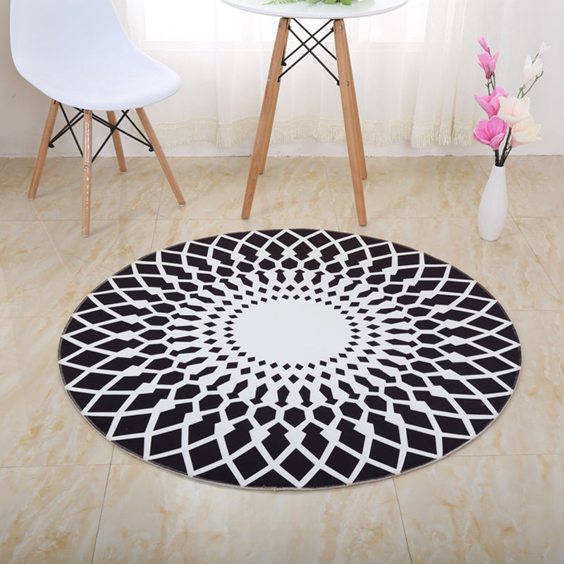 Yellow Modern Rug Polyester Sunflower Rug Washable Area Rug for Home Decor