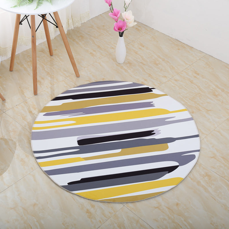 Yellow Modern Rug Polyester Sunflower Rug Washable Area Rug for Home Decor