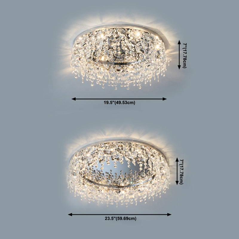 Lámparas empotradas de cristal redondas, accesorio de techo moderno con montaje empotrado para sala de estar