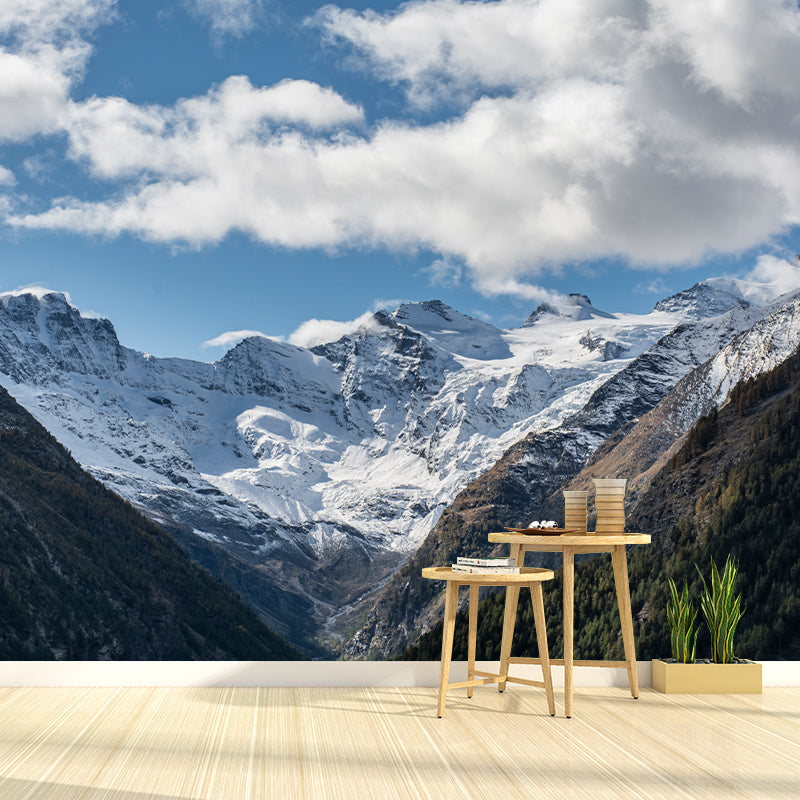 Modern Mountains Mural Contemporary Home Decor for Sitting Room, Water Resistant