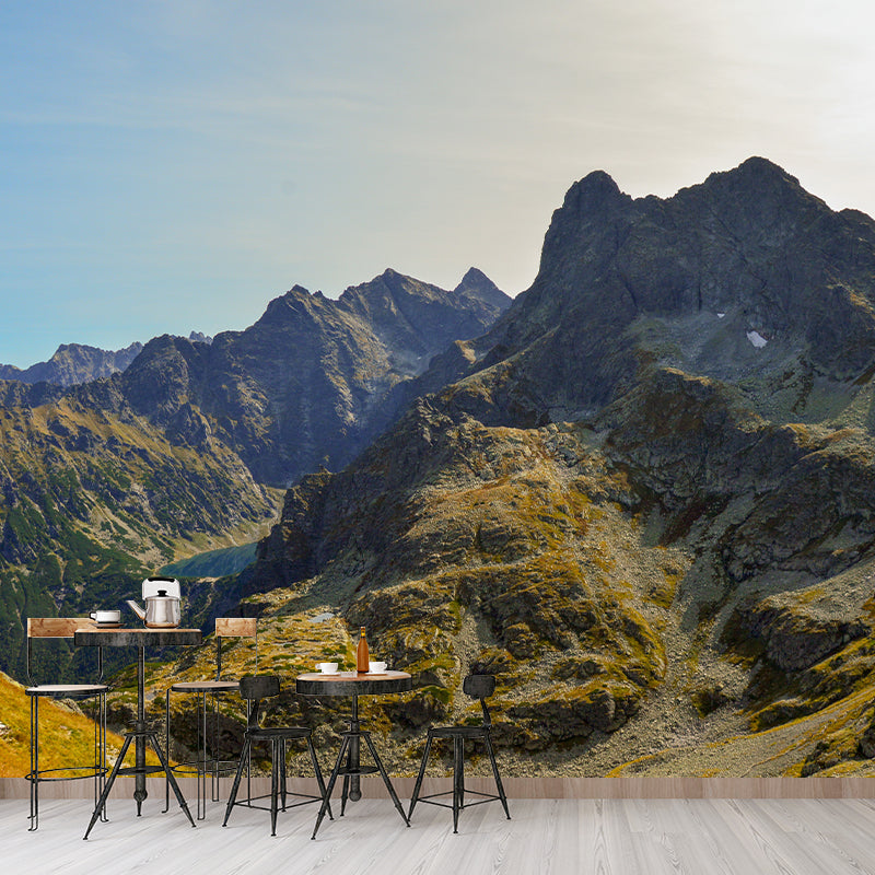 Modern Mountains Mural Contemporary Home Decor for Sitting Room, Water Resistant