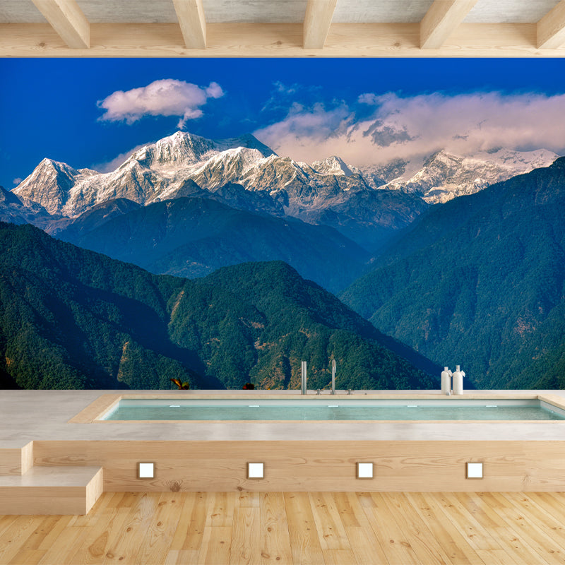 Modern Mountains Mural Contemporary Home Decor for Sitting Room, Water Resistant