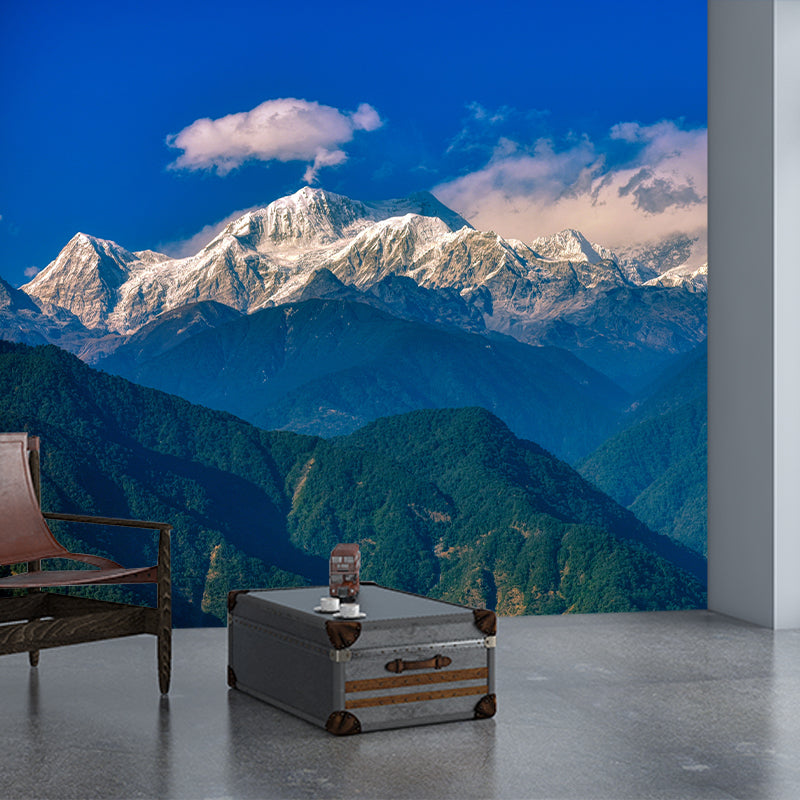 Modern Mountains Mural Contemporary Home Decor for Sitting Room, Water Resistant