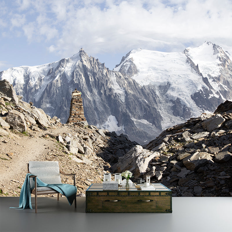 Contemporary Mountains Mural Wallpaper Mildew Resistant Wall Decor, Personalized Size