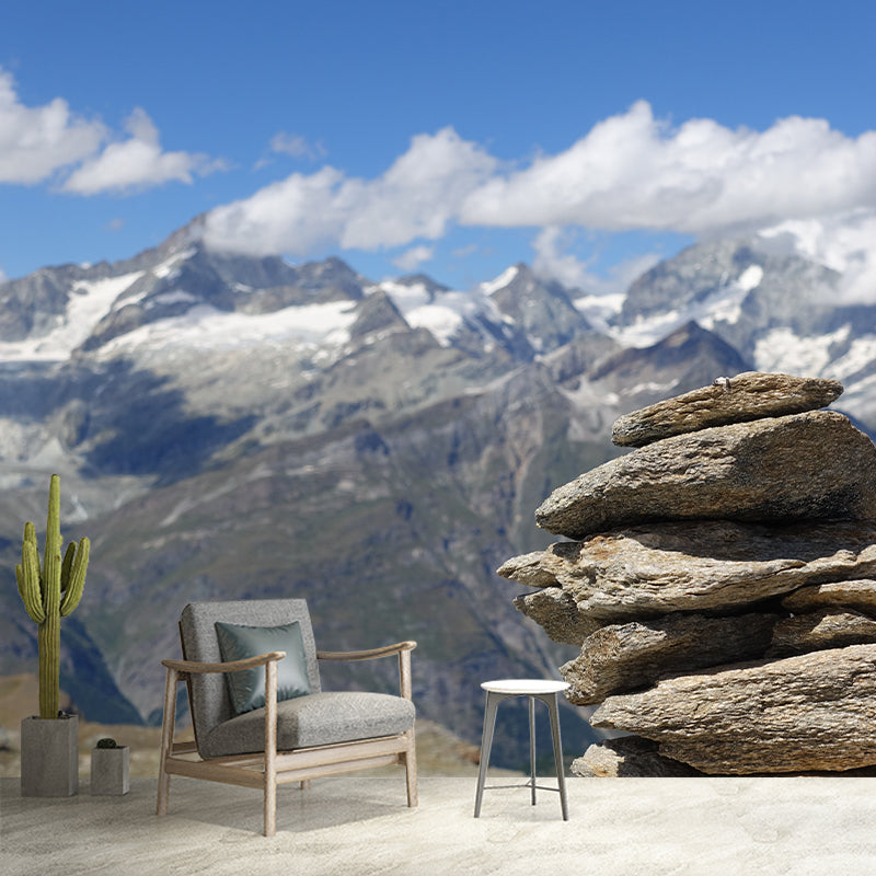 Contemporary Mountains Mural Wallpaper Mildew Resistant Wall Decor, Personalized Size