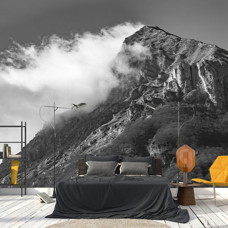 Modern Mildew Mountains Mural Decal Resistant Wall Covering for Living Room