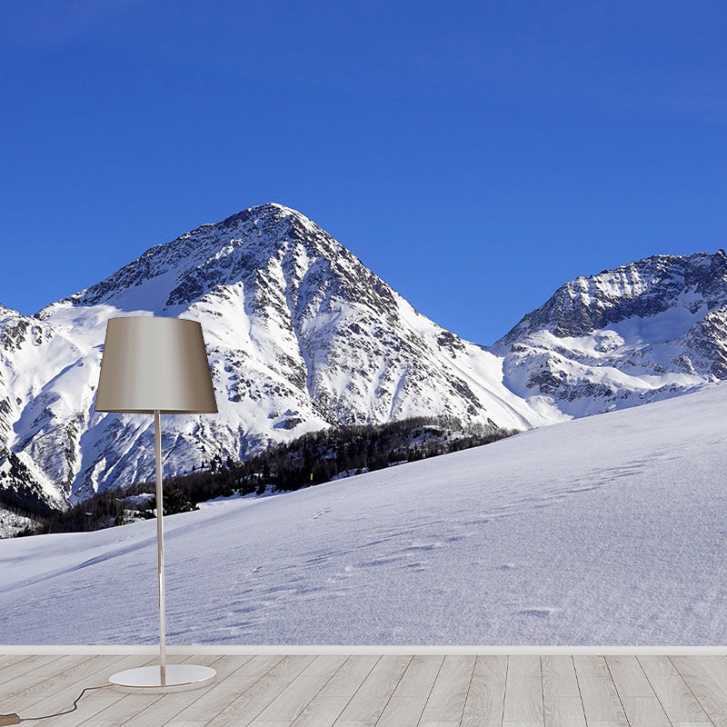 Modern Mildew Mountains Mural Decal Resistant Wall Covering for Living Room