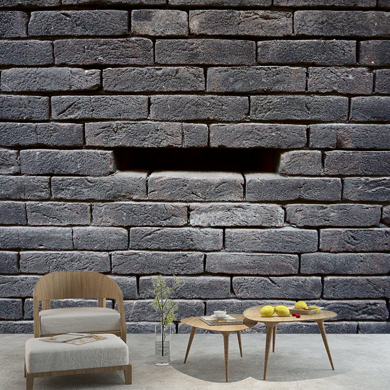 Brick Mural Decal Modern Mildew Resistant Wall Covering for Living Room