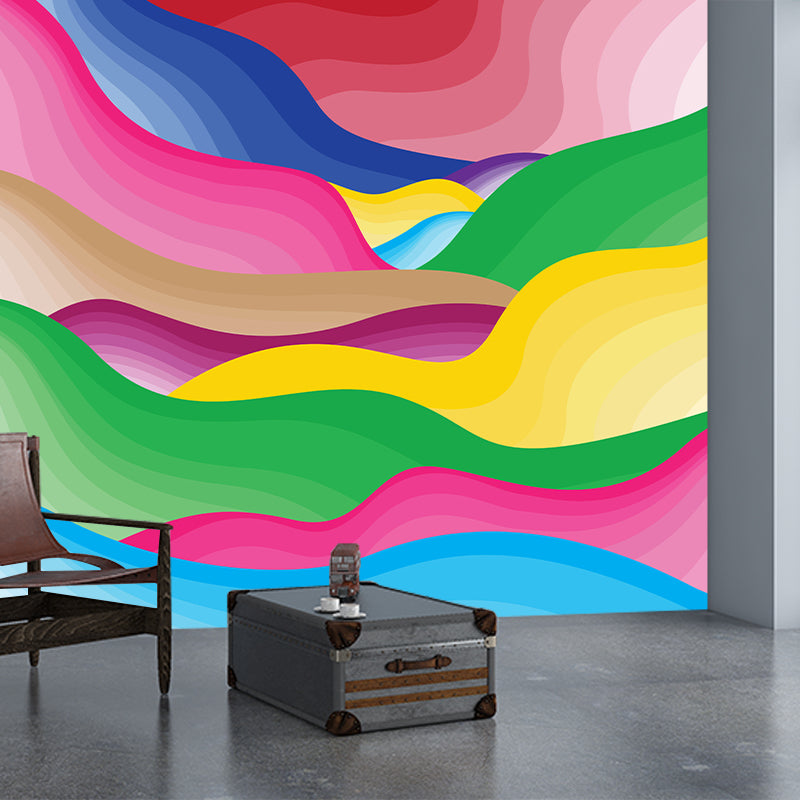 Abstract Waves Mural Wall Covering for Dining Room Eco-friendly for Decoration