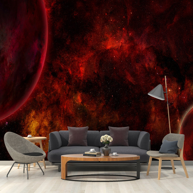 Outer Space Mural Wallpaper Personalized Size Wall Covering for Study Room