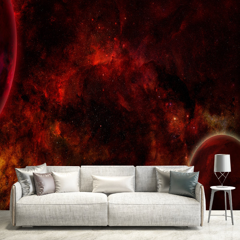 Outer Space Mural Wallpaper Personalized Size Wall Covering for Study Room