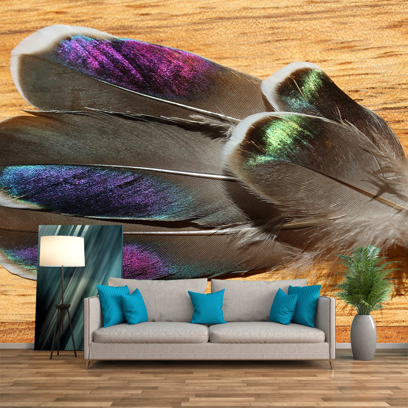 Feather Wall Mural for Living Room Bedroom, Removable, Customized Size