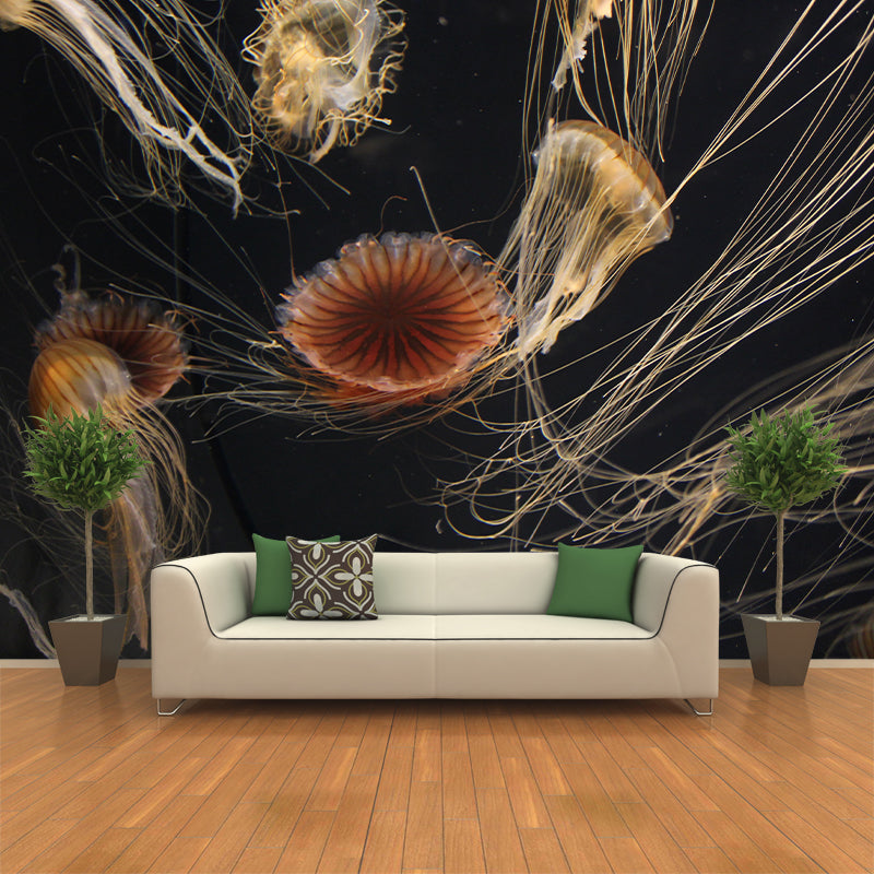 Tropical Sea Creatures Murals Moisture Resistant Wall Decor for Dining Room
