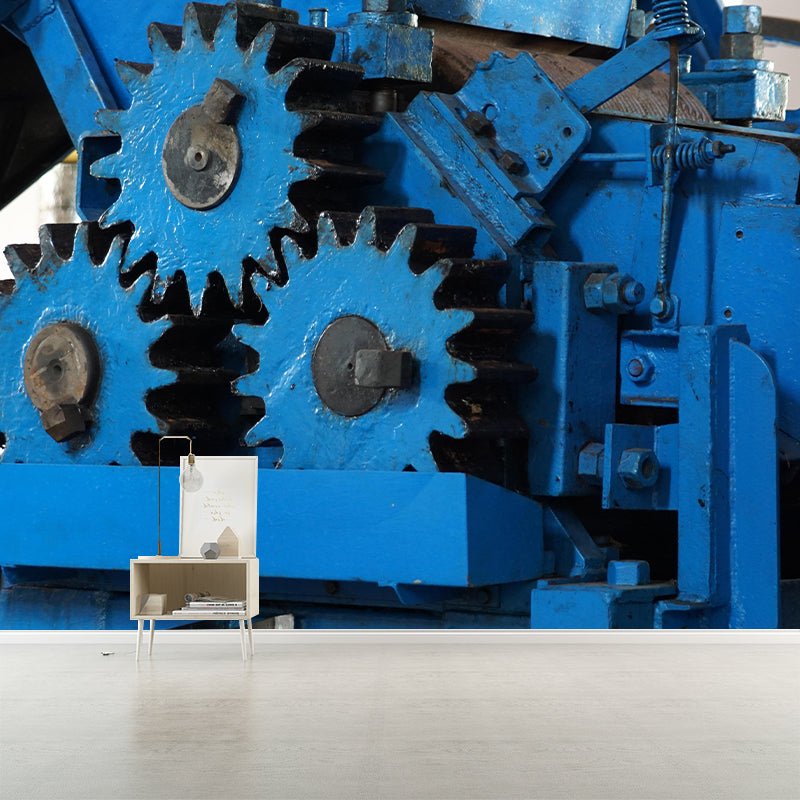 Engine Photography Style Building Mural Mildew Resistant for Wall Decor