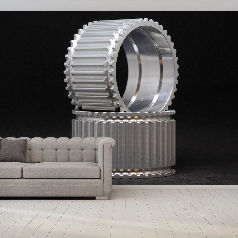 Engine Photography Style Building Mural Mildew Resistant for Wall Decor