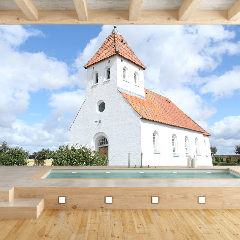 Contemporary Photography Style Building Mural Wallpaper Mildew Resistant for Decoration