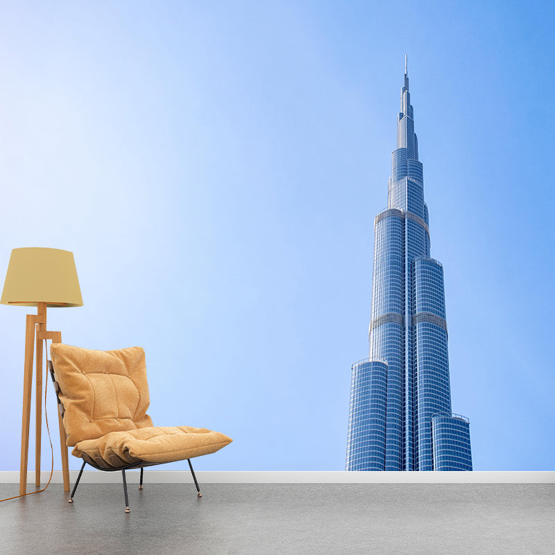 Door Sky Photography Style Building Mural Wallpaper Mildew Resistant for Bedroom