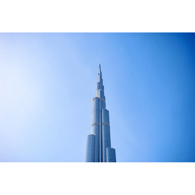 Door Sky Photography Style Building Mural Wallpaper Mildew Resistant for Bedroom