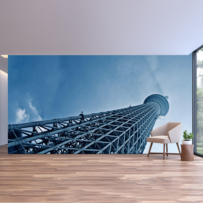 Contemporary Photography Style Building Mural Wallpaper Mildew Resistant for Room