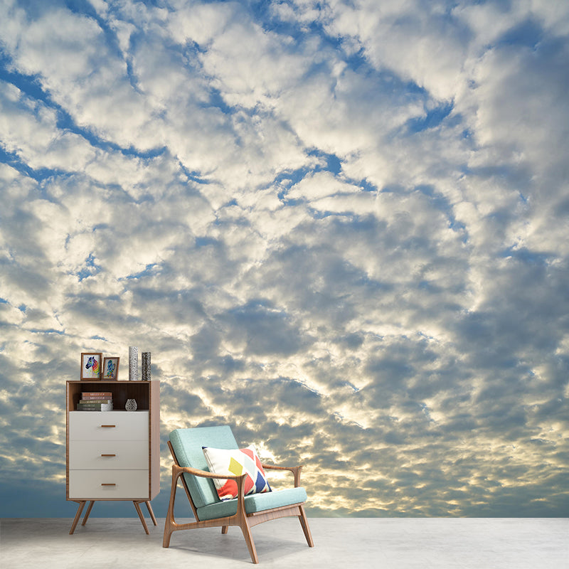 Cloud Sky Photography Style Sky Mural Wallpaper Mildew Resistant Wall Art