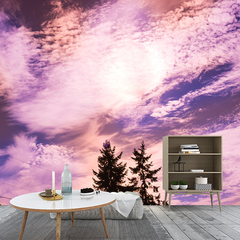 Sky Cloud Photography Style Sky Mural Wallpaper Mildew Resistant for Home Decor