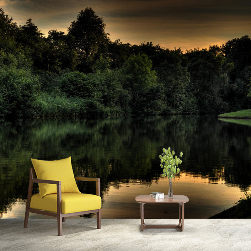 Nature Photography Style Forest Mural Wallpaper Mildew Resistant for Room