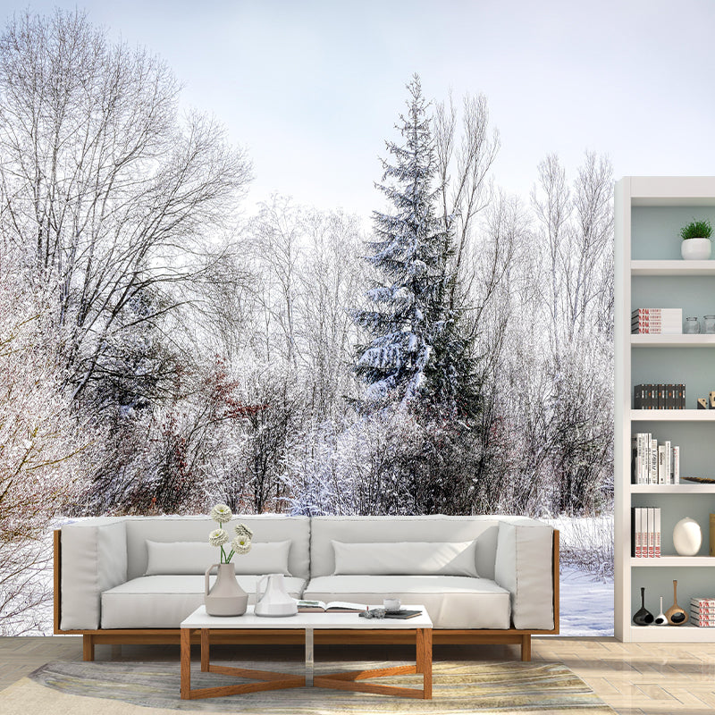 Contemporary Photography Style Forest Mural Wallpaper Mildew Resistant Wall Covering