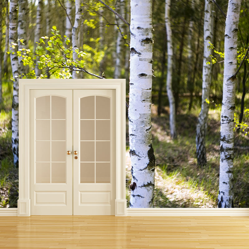 Contemporary Photography Style Forest Mural Wallpaper Mildew Resistant Wall Covering
