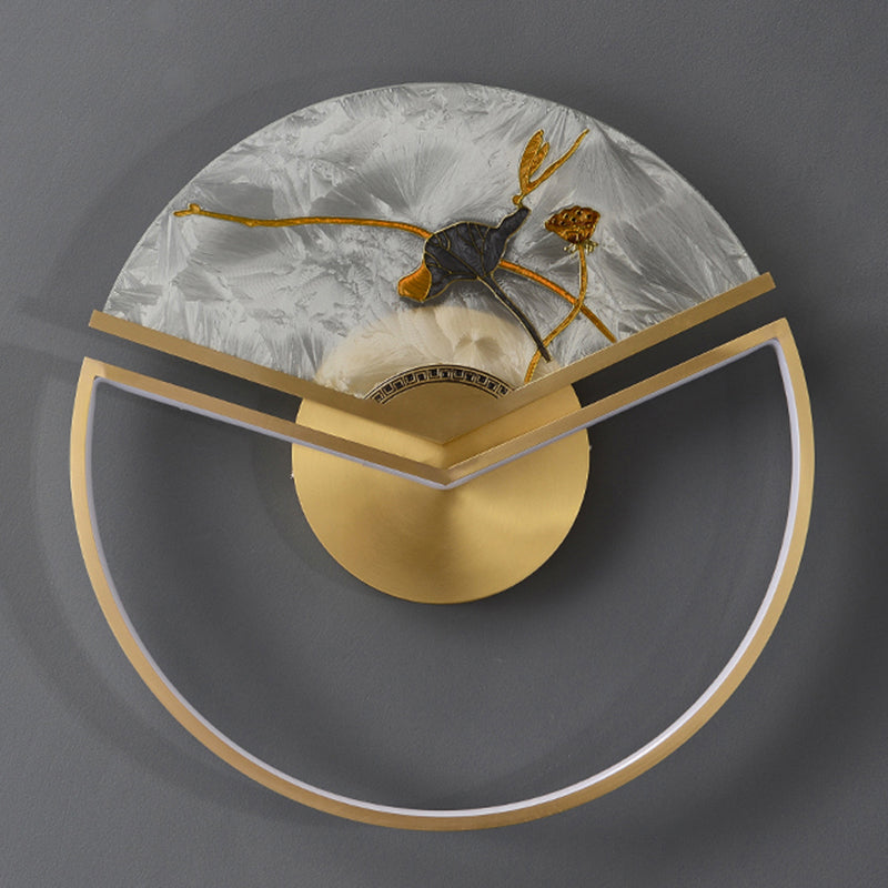 Plafonniers de forme ronde Plafonniers modernes à 2 lumières en métal doré