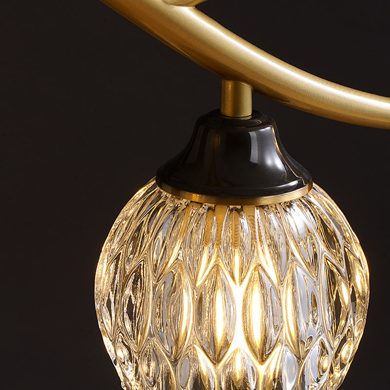 Plafonnier en forme de géométrie, moderne, en verre, à 1 lumière, doré