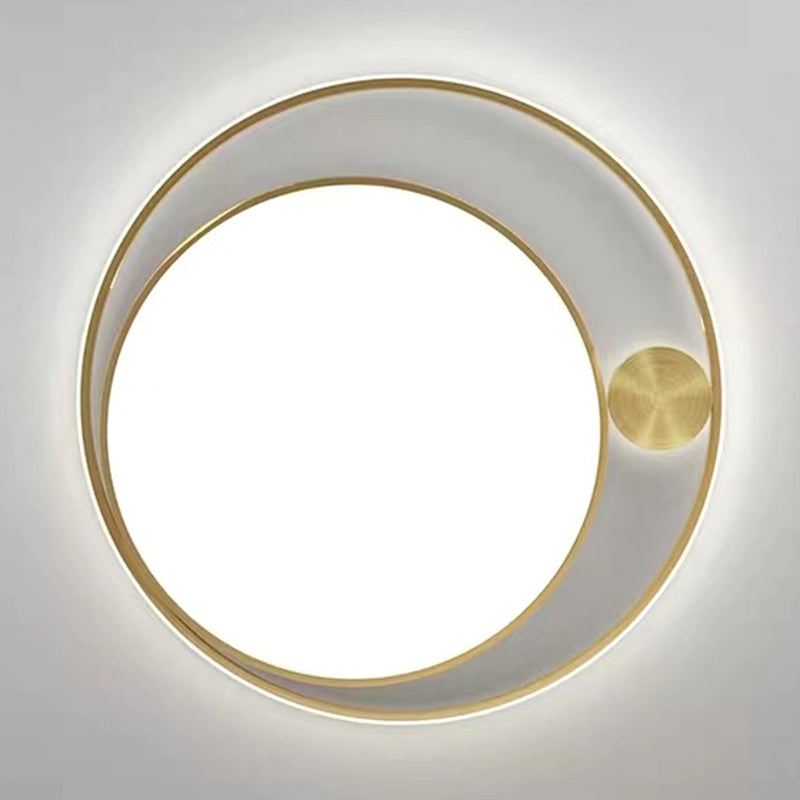 Lámpara empotrada de forma redonda, luces empotradas modernas de metal de 2 luces en dorado