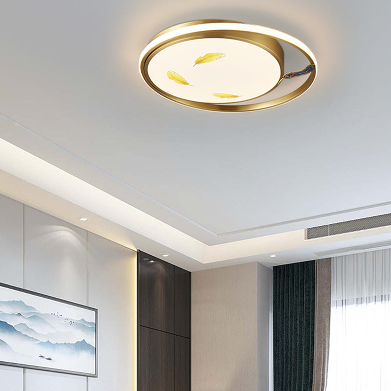 Lámparas de montaje empotrado de forma circular Accesorios de montaje empotrado de 2 luces de metal moderno en oro