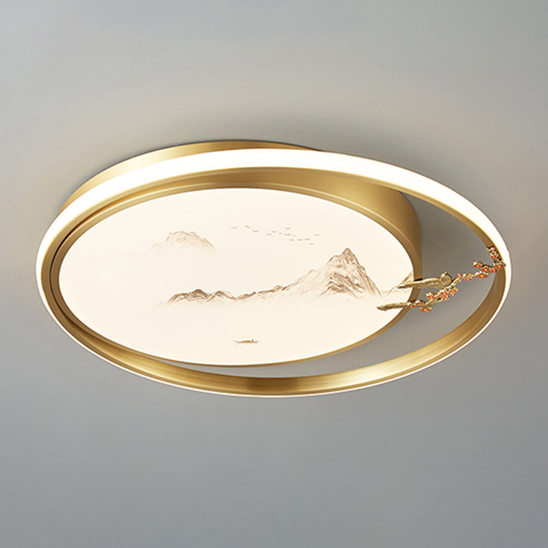Lámparas de montaje empotrado de forma circular Accesorios de montaje empotrado de 2 luces de metal moderno en oro