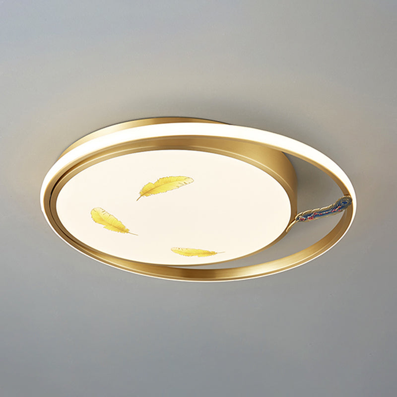 Lámparas de montaje empotrado de forma circular Accesorios de montaje empotrado de 2 luces de metal moderno en oro