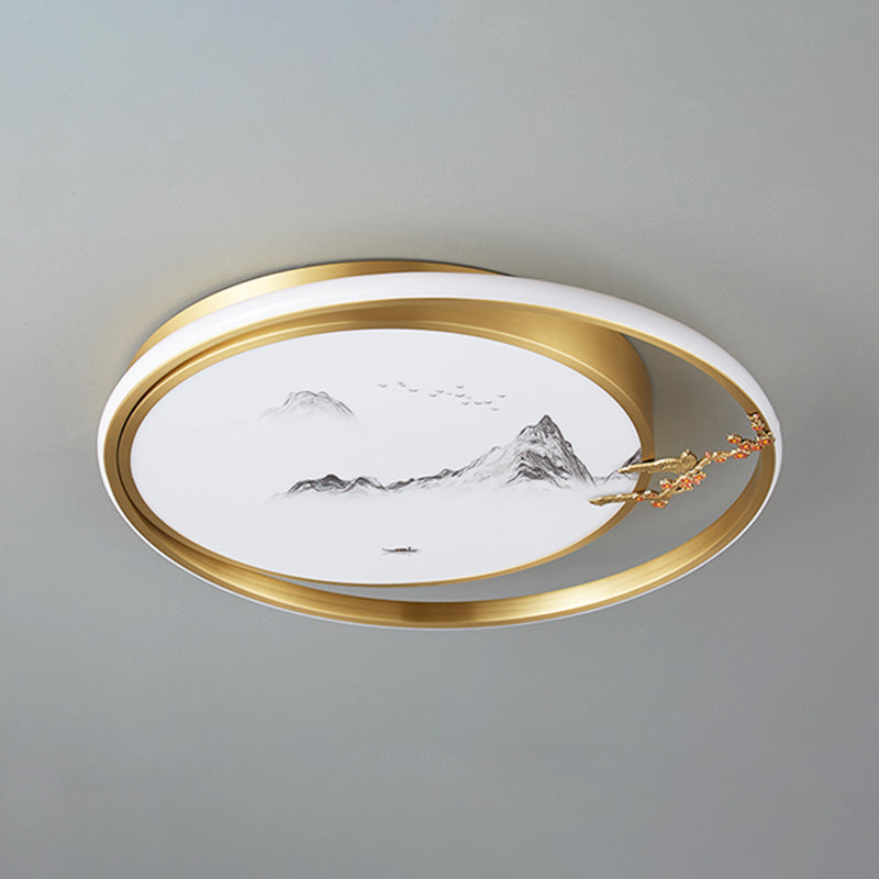 Lámparas de montaje empotrado de forma circular Accesorios de montaje empotrado de 2 luces de metal moderno en oro
