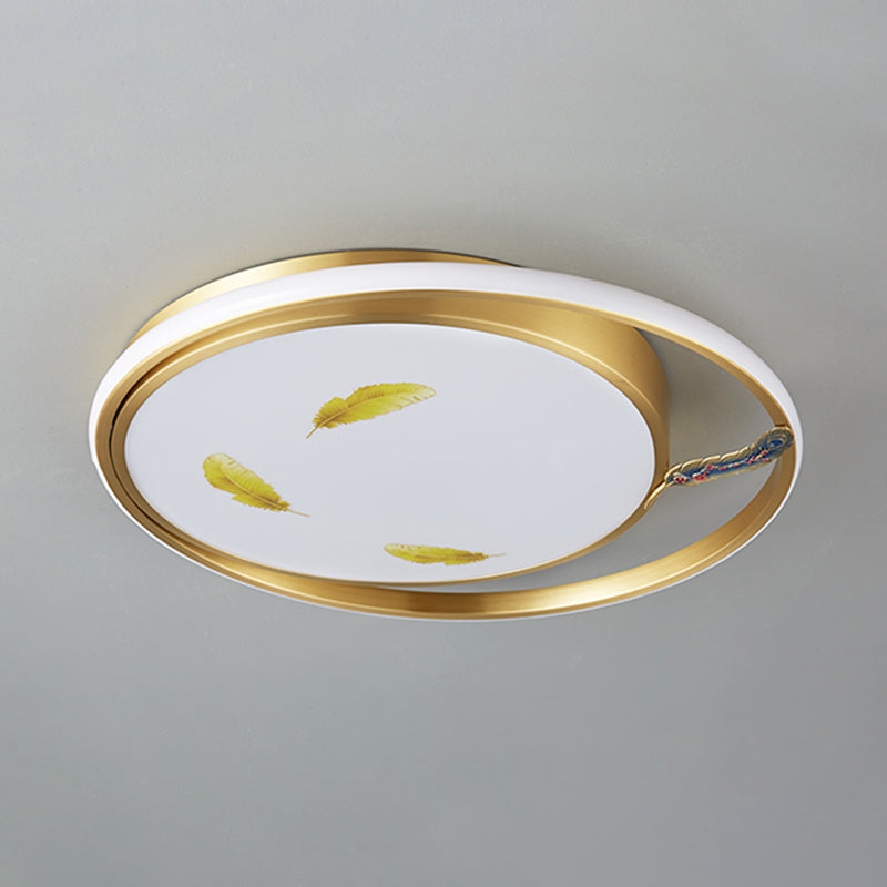 Lámparas de montaje empotrado de forma circular Accesorios de montaje empotrado de 2 luces de metal moderno en oro